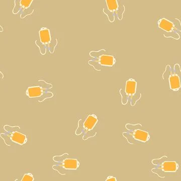 Seamless pattern treatment iv drip bag cartoon vector 스톡 일러스트