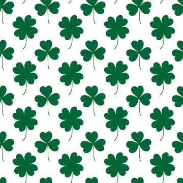 Seamless pattern of tree and four leaf clover. Design concept for St. Patrick イラスト素材