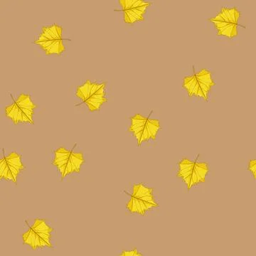 Seamless pattern tree autumn leaf cartoon vector イラスト素材