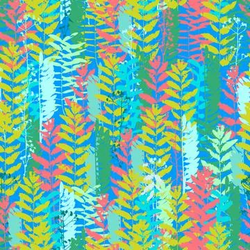 Seamless pattern with tree branches and leaves for surface design and other d Stock Illustration