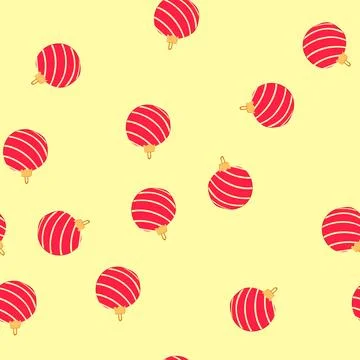Seamless pattern tree christmas ball cartoon vector 스톡 일러스트