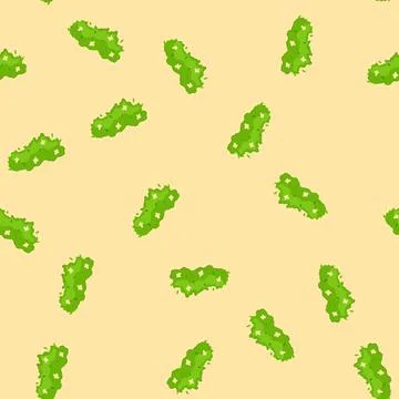 Seamless pattern tree garden shrub cartoon vector Illustrazione stock