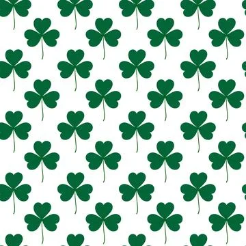 Seamless pattern of tree leaf clover. Color drawn design concept for backdrop or Illustrazione stock
