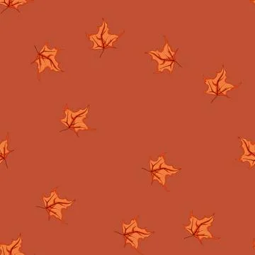 Seamless pattern tree maple leaf cartoon vector Stock Illustration