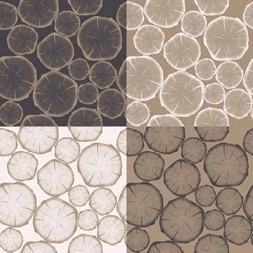 Seamless pattern with tree rings. Stock Illustration