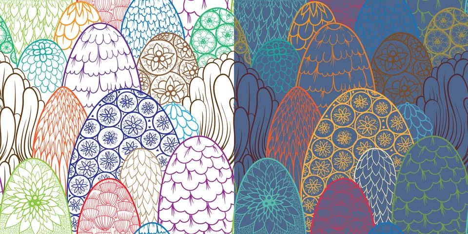 Seamless pattern with trees and bushes Stock Illustration