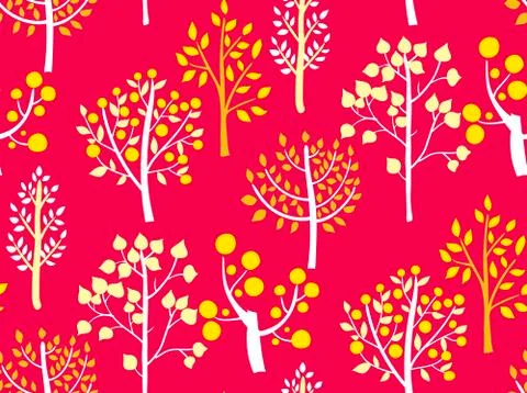 Seamless pattern with trees Stock Illustration