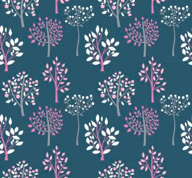 Seamless pattern with trees Stock Illustration