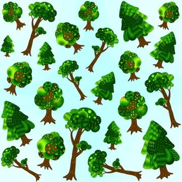 Seamless pattern with trees Illustrazione stock