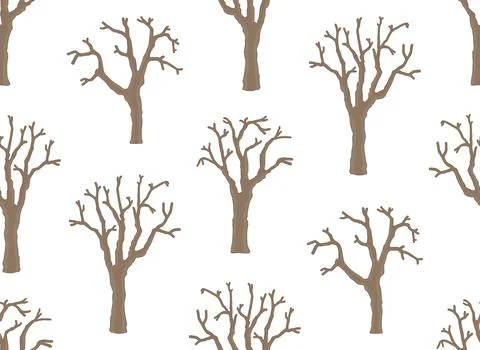 Seamless pattern with trees Stock Illustration