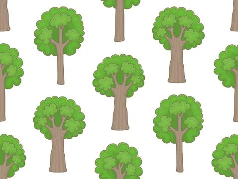 Seamless pattern with trees Stock Illustration