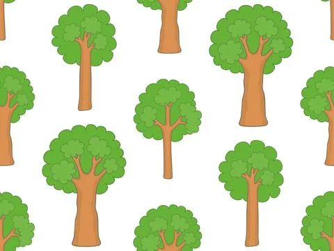 Seamless pattern with trees Stock Illustration