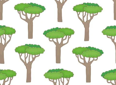 Seamless pattern with trees Stock Illustration