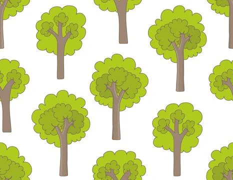 Seamless pattern with trees Stock Illustration