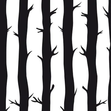 Seamless pattern with trees for print on paper, invintations, cards. Background Stock Illustration