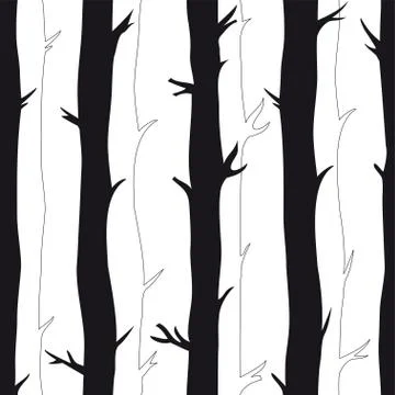 Seamless pattern with trees for print on paper, invintations, cards. Background Stock Illustration
