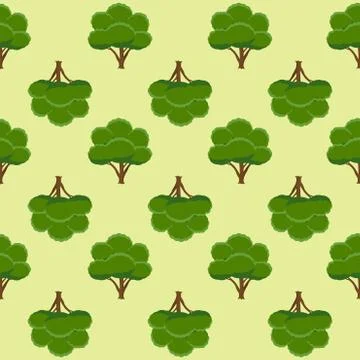 Seamless pattern with trees. Vector illustration. イラスト素材