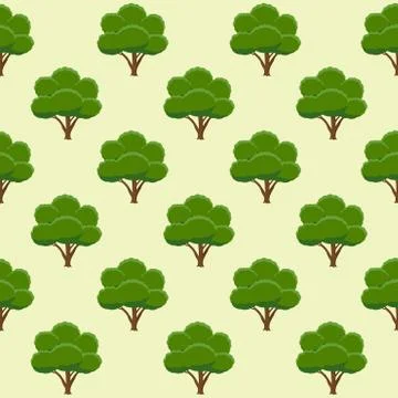 Seamless pattern with trees. Vector illustration. 스톡 일러스트