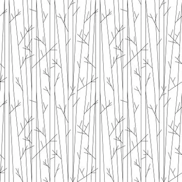 Seamless pattern with trees without leaves Stock Illustration