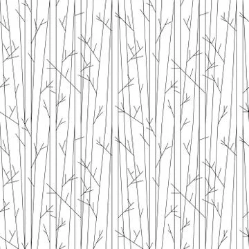 Seamless pattern with trees without leaves Stock Illustration