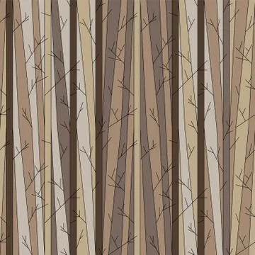 Seamless pattern with trees without leaves Stock Illustration