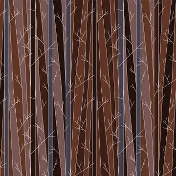 Seamless pattern with trees without leaves Stock Illustration