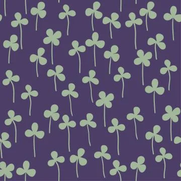 Seamless pattern with trefoil leaves Stock Illustration