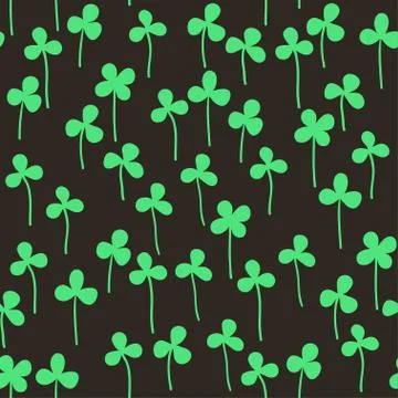 Seamless pattern with trefoil leaves Stock Illustration