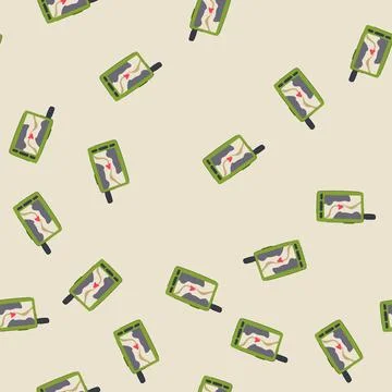 Seamless pattern trekking handheld gps cartoon vector 库存插图