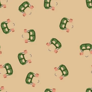 Seamless pattern trekking hiking backpack cartoon vector Illustrazione stock