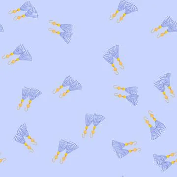 Seamless pattern trend tassel earrings cartoon vector Illustrazione stock
