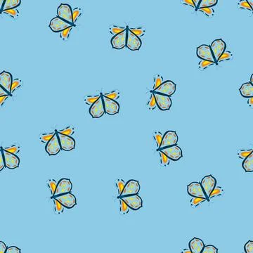 Seamless pattern trendy boho moth cartoon vector Stock Illustration