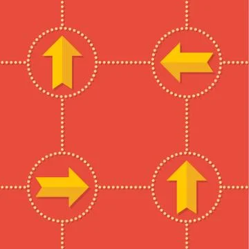 Seamless pattern with trendy flat arrows Stock Illustration