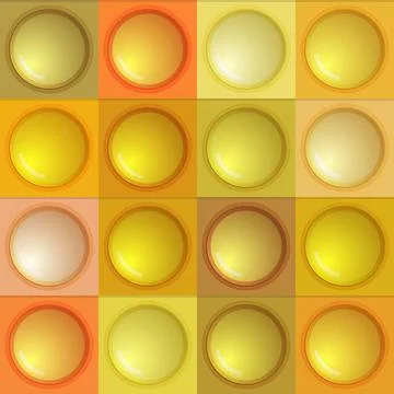Seamless pattern with trendy game pop it, simple dimple. Rainbow fidget toy Stock Illustration