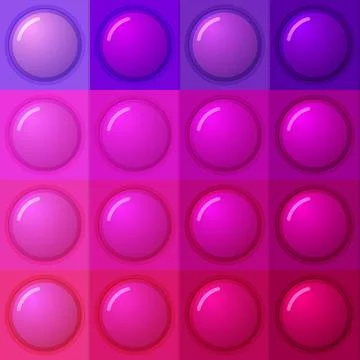 Seamless pattern with trendy game pop it, simple dimple. Rainbow fidget toy Stock Illustration