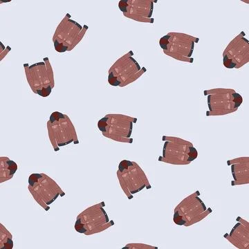 Seamless pattern trendy leather jacket male cartoon vector 스톡 일러스트