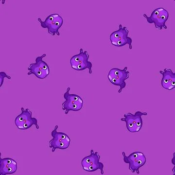 Seamless pattern trendy slime character cartoon vector 스톡 일러스트
