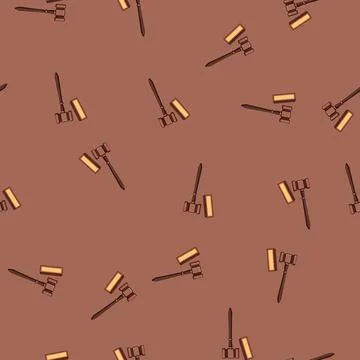 Seamless pattern trial judge hammer cartoon vector Ilustración de archivo