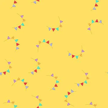 Seamless pattern triangle birthday flags cartoon vector 스톡 일러스트