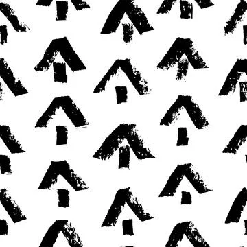 Seamless pattern with triangle black brush strokes Stock Illustration