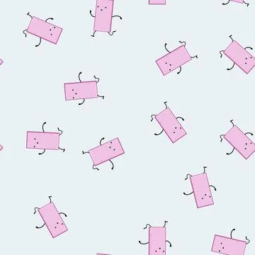 Seamless pattern triangle geometric shape character cartoon vector Illustrazione stock