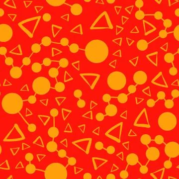 Seamless pattern with triangles and connected spots on a background. Vector 스톡 일러스트