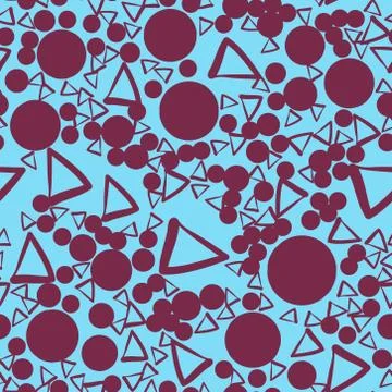 Seamless pattern with triangles and connected spots on a background. Vector 库存插图