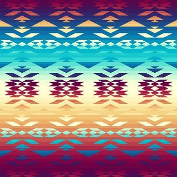 Seamless pattern of a triangles.. Aztec geometric ornament. Vector illustration Stock Illustration