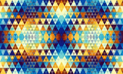 Seamless pattern of a triangles.. Aztec ornament. Vector image. Seamless patt Stock Illustration