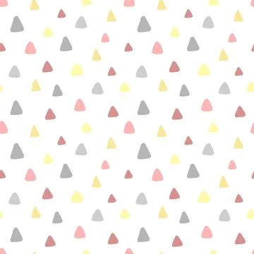 Seamless pattern of triangles in Boho style. Hand-drawn cartoon illustration  Stock Illustration
