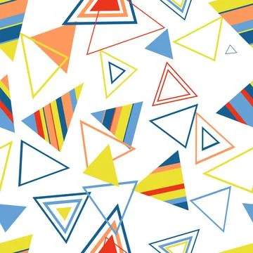 Seamless pattern of triangles. Geometric triangles. Bright seamless pattern.. イラスト素材