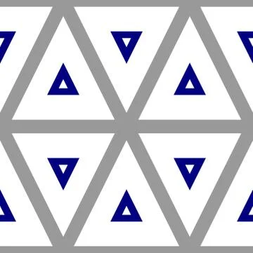 Seamless pattern with triangles in grey and navy blue color over white backgr Stock-Illustration