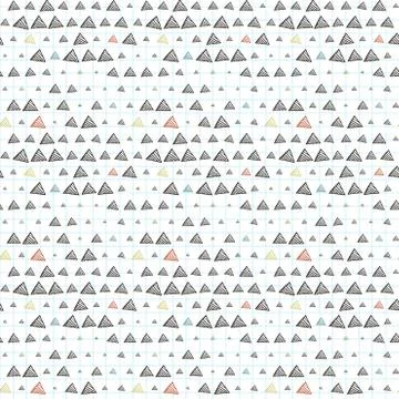 Seamless pattern of triangles primed on checkered paper Stock Illustration