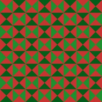 Seamless pattern with triangles. Red and green triangle pattern. Christmas tr 스톡 일러스트